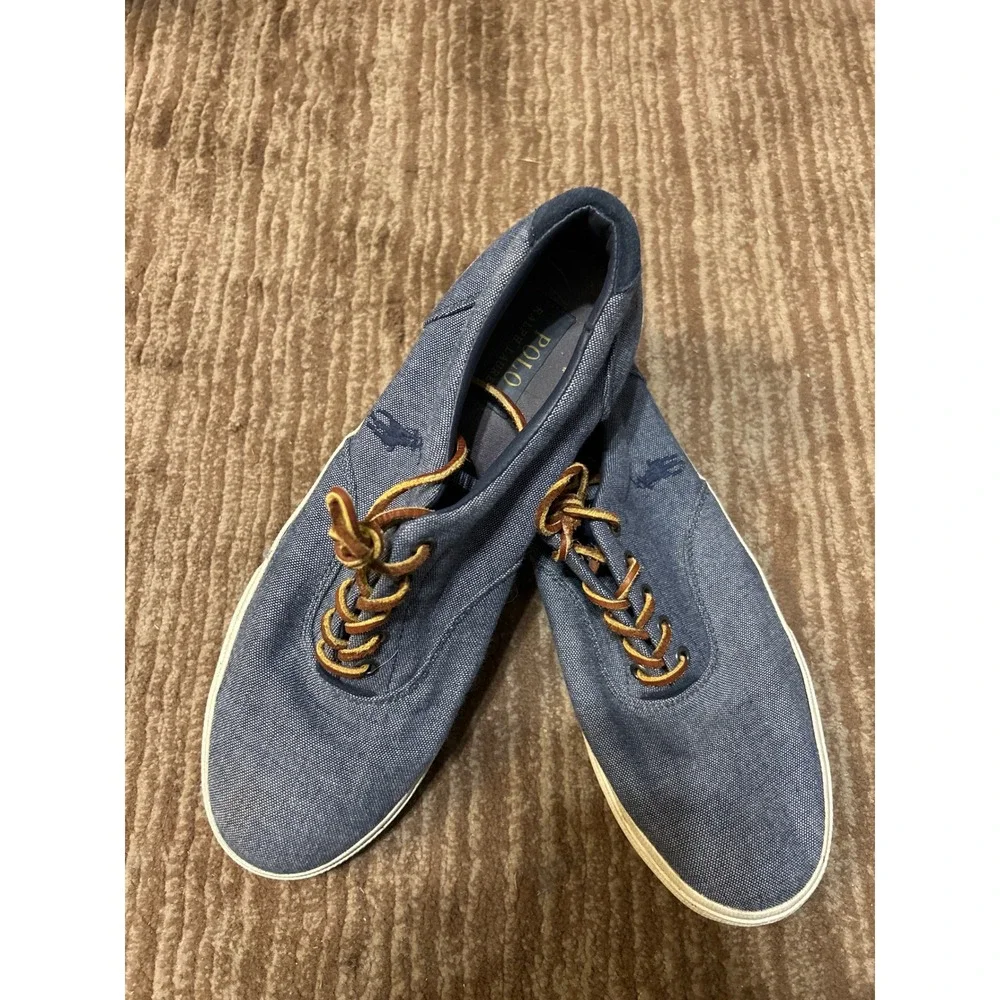 Polo Ralph Lauren Vaughn Canvas Sneakers‎ Casual Shoes Blue Mens Size 11.5